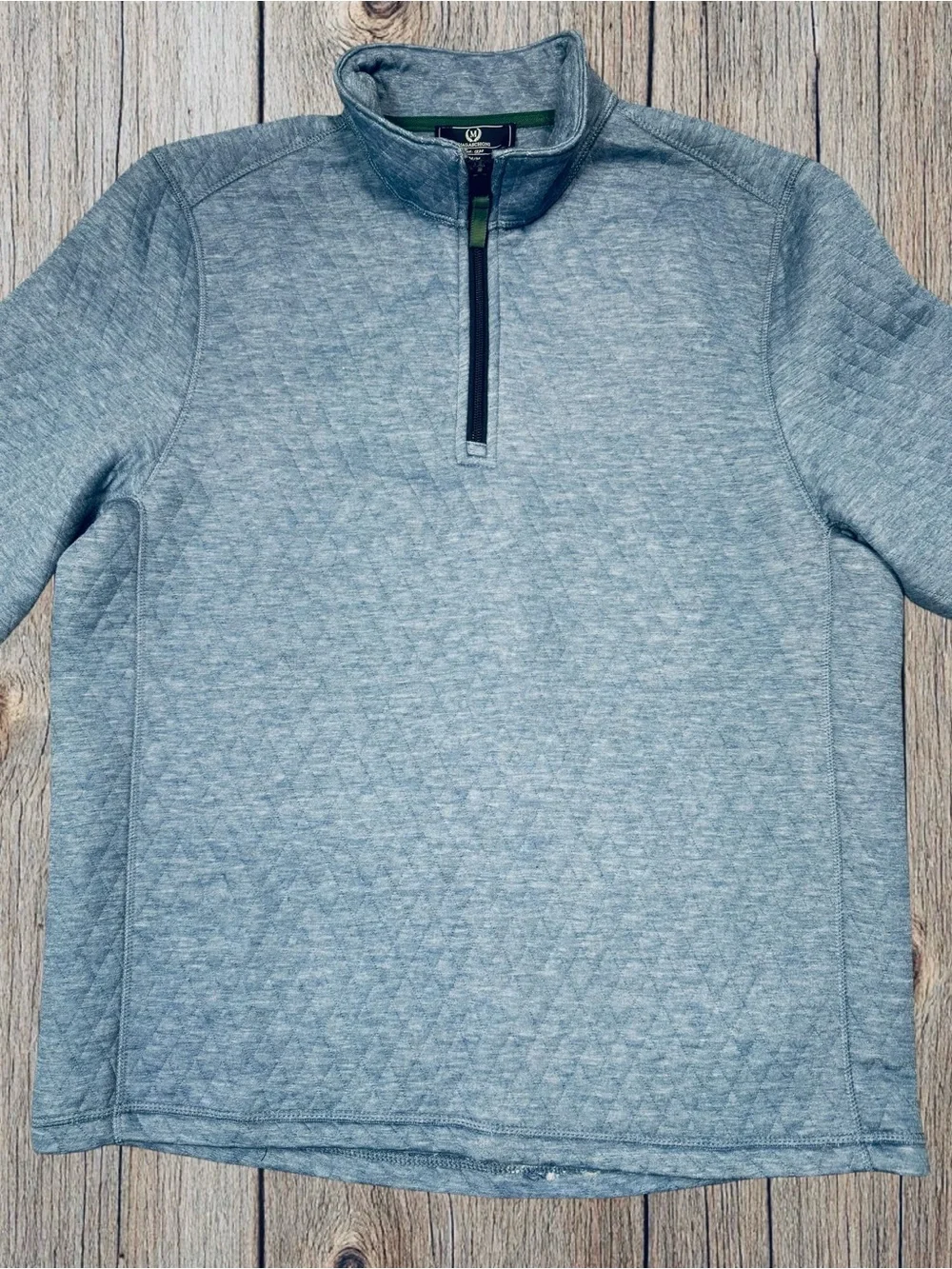 NWT New Magaschoni Blue Quilted Half-Zip Sweater Size XL